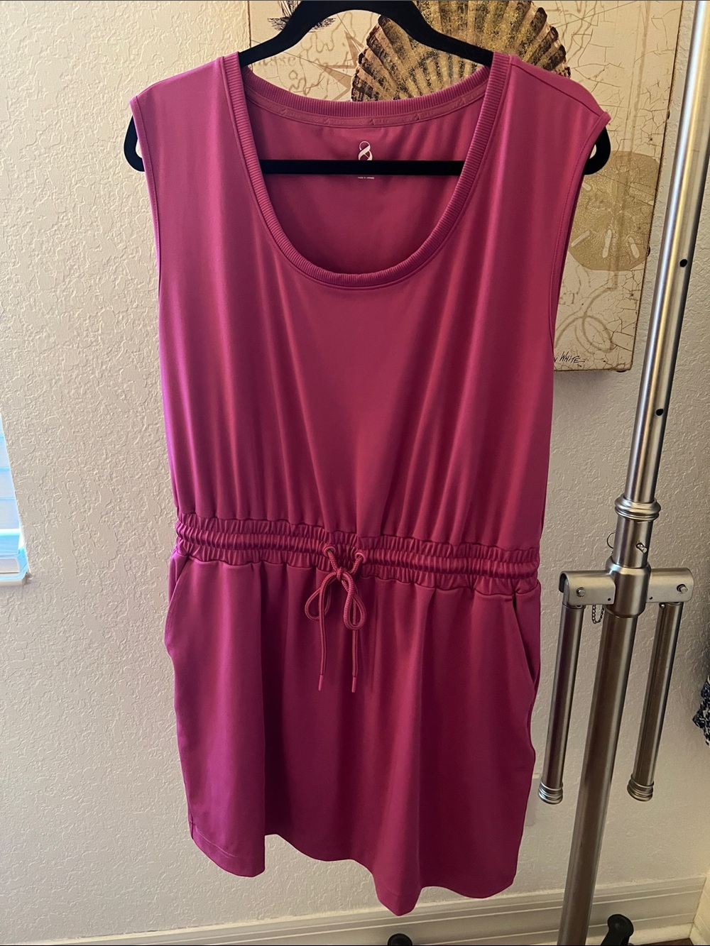 Lou & Grey Sleeveless Drawstring Waist Dress - Berry Pink